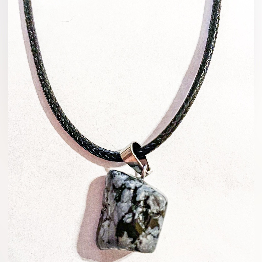 Snowflake Obsidian Gemstone Necklace